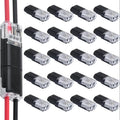 20/50/100 Pack of H2 2-Pin Pluggable Wire Connectors, Nylon Insulated Copper Quick-Connect Terminal Blocks, Suitable for Low-Voltage Cables, No Power Mode Required, No Electronic Components