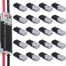 20/50/100 Pack of H2 2-Pin Pluggable Wire Connectors, Nylon Insulated Copper Quick-Connect Terminal Blocks, Suitable for Low-Voltage Cables, No Power Mode Required, No Electronic Components