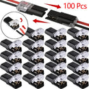 20/50/100 Pack of H2 2-Pin Pluggable Wire Connectors, Nylon Insulated Copper Quick-Connect Terminal Blocks, Suitable for Low-Voltage Cables, No Power Mode Required, No Electronic Components